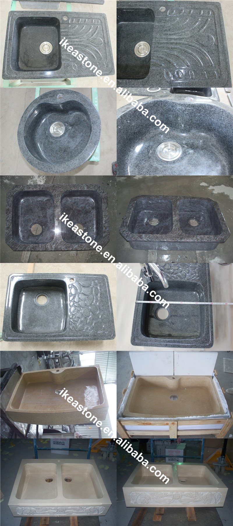 Su misura in acciaio inox italia granito e pietra naturale lavello ...