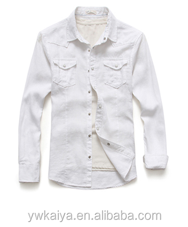 ソフトコットンやリネン2014年ファッションスリムフィット白と青因果マンシャツ問屋・仕入れ・卸・卸売り