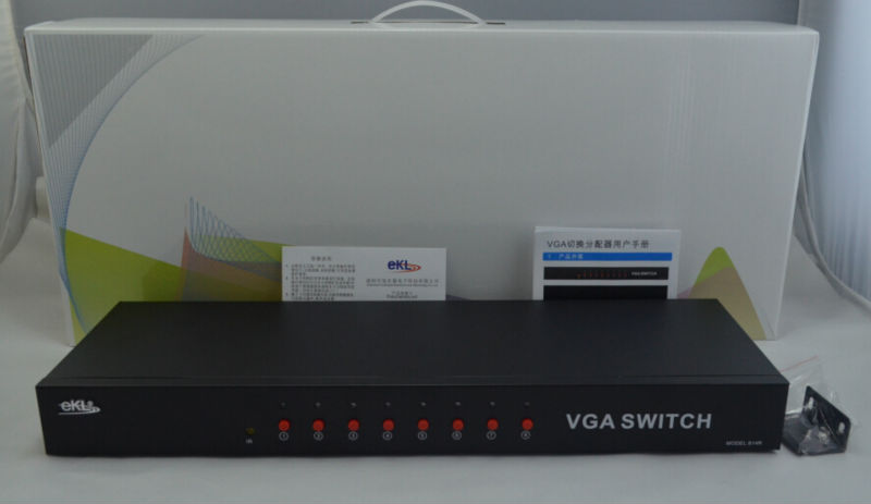 金属シェル、 ビデオvgaスイッチ、 8x4,8入力4出力、 ボタンリモコン付スイッチ中国製問屋・仕入れ・卸・卸売り