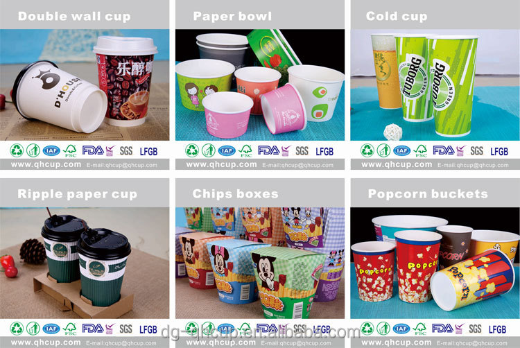 7oz (200ml) all size paper cup manufacturer with cheap price and high quality hollow double wall coffee paper cups with straw
