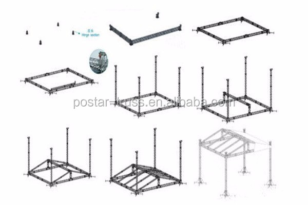 トップ品質10 × 8 × 6メートルアルミ屋根トラスシステムアルミステージトラスシステム用販売仕入れ・メーカー・工場