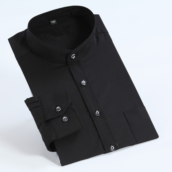 2014年綿メンズドレスロングスリーブシャツ、 メンズ黒シャツ問屋・仕入れ・卸・卸売り