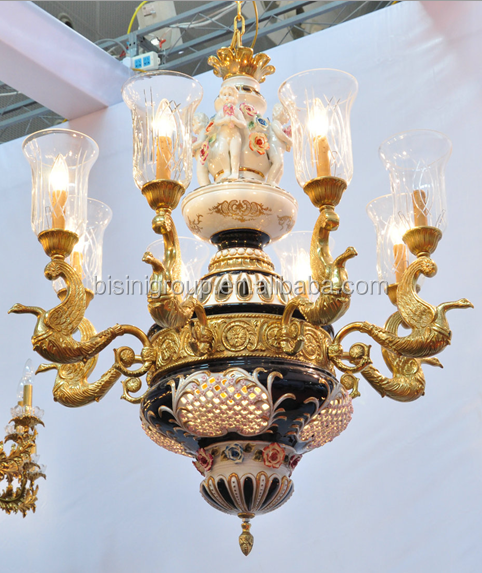Luxuriöse antique massivem messing kronleuchter mit kerze und ...