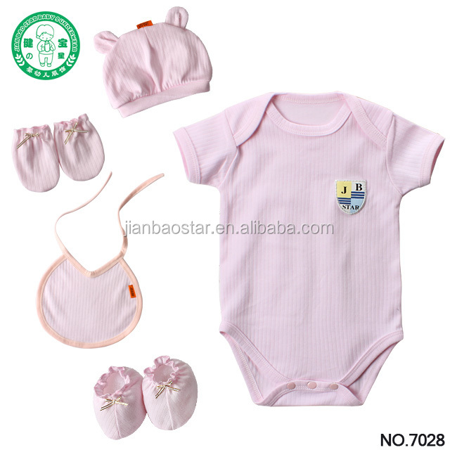 organic cotton newborn baby rompers gift set/comfortable baby