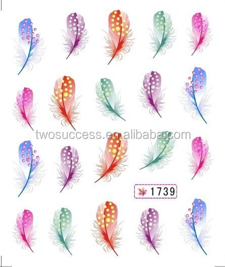 Nail Sticker Feather Watermark UV Gel Nail Polish Sticker Korea Designed Nail Art Decal Sticker (6)