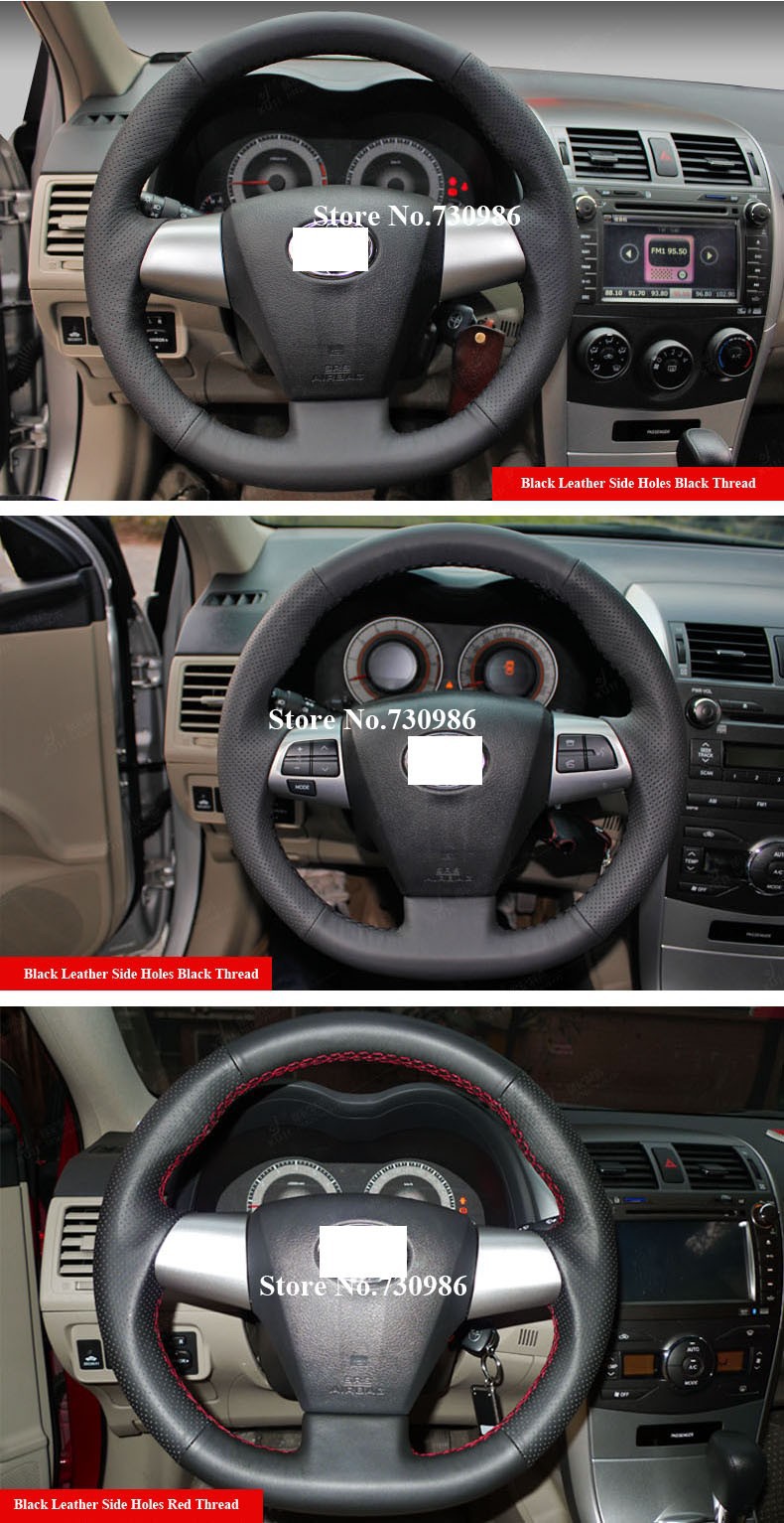 for Toyota Corolla RAV4 WISH Matrix 2011 2012 Leather Steering Wheel Cover