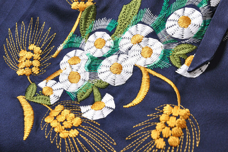 ネイビーブルー刺繍ニットビーニvestidosノースリーブベルト長さのカクテルドレス問屋・仕入れ・卸・卸売り