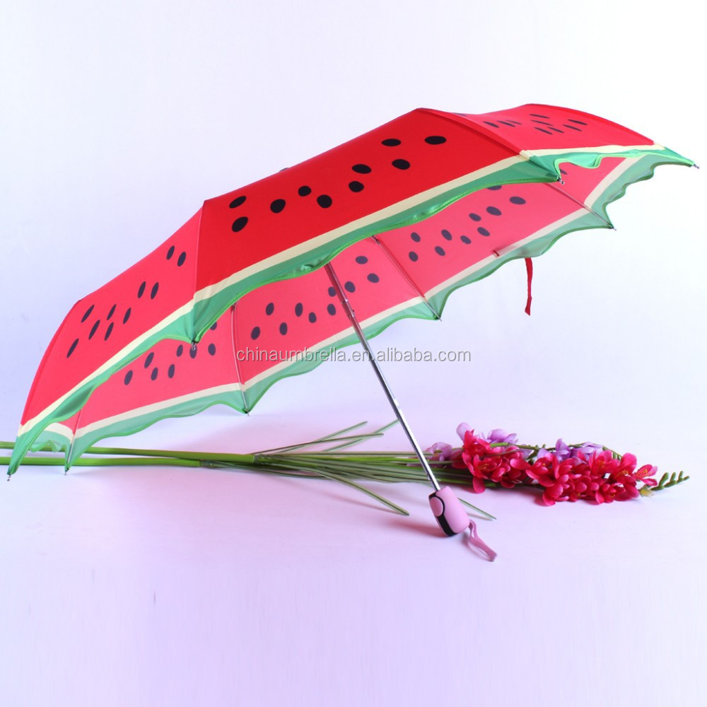 Wholesale Fruit Umbrella watermelon umbrella 21" semi auto open