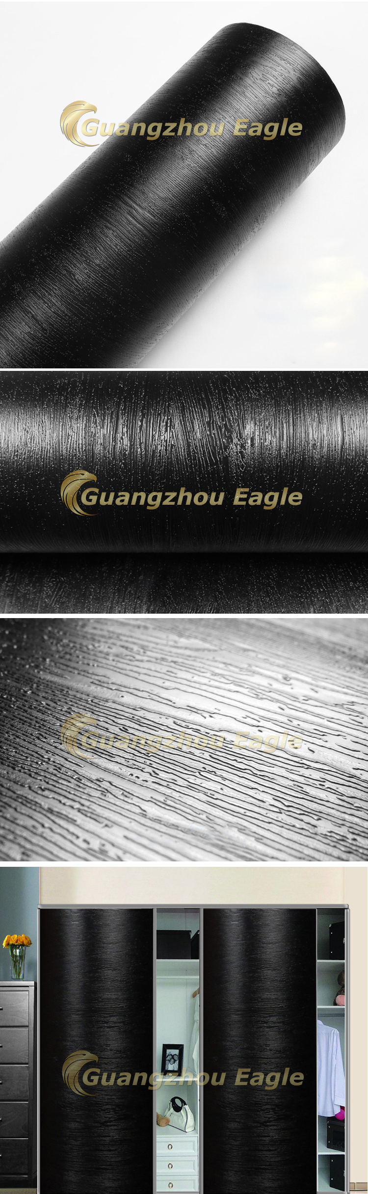 Texture Laminate Kitchen Cabinet Wrap Self Adhesive Wallpaper Wall Paper Furniture Sticker Vinyl Wood Grain PVC Film For Sale