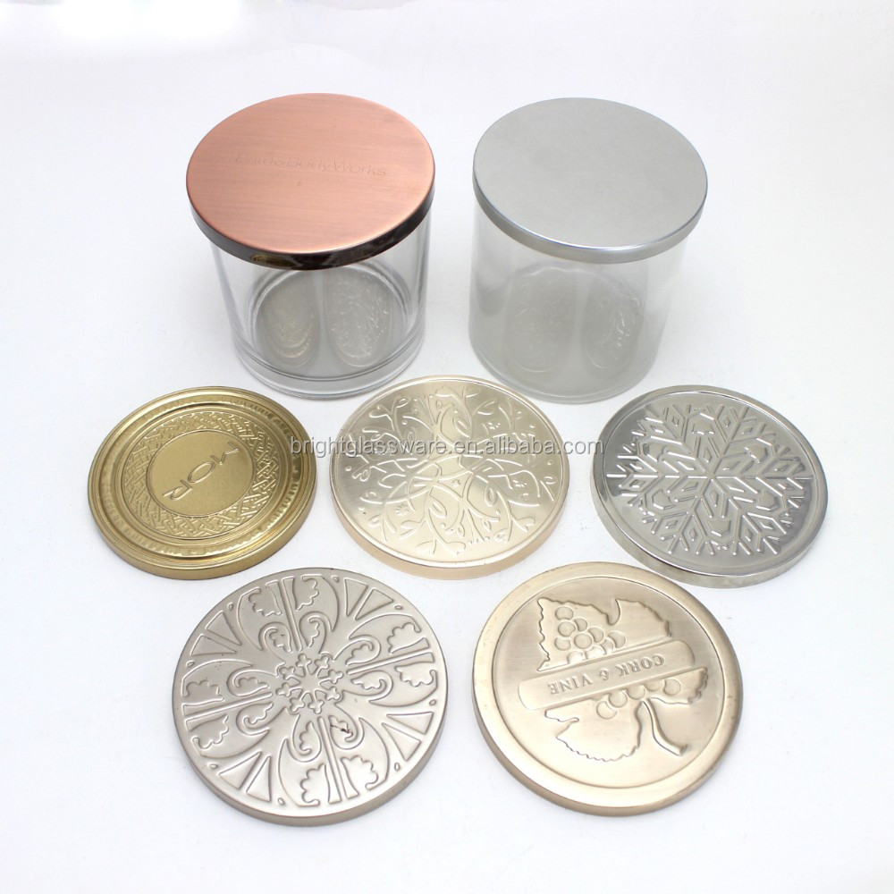 2017china Factory New Fashion Silver Metal Candle Lids For Glass Jar