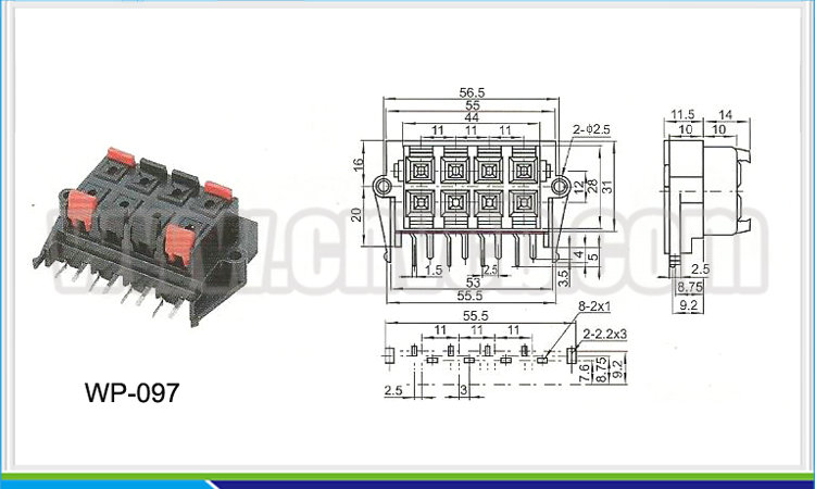 よく売れる製造wp-097頻繁に使用- wpプッシュwpソケットプラスチックスピーカーターミナル仕入れ・メーカー・工場