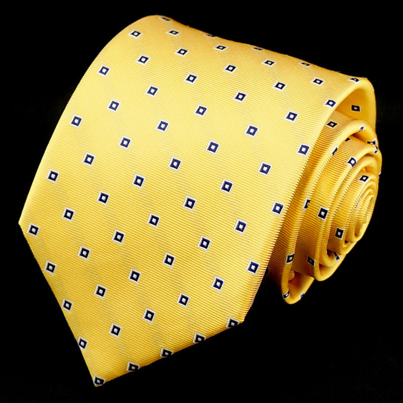 黄色のネクタイ100％絹セットハンカチとの、 カフス、 タイクリップ仕入れ・メーカー・工場