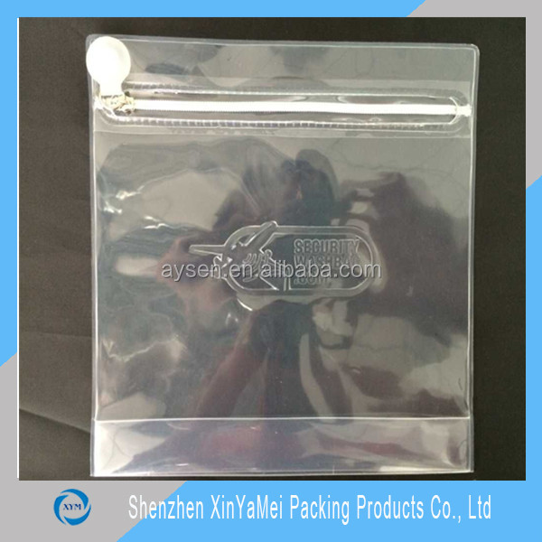 ziplock plastic bag PVC clear cosmetic bag
