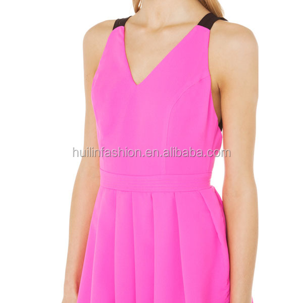 2015熱い販売の女性のセクシーなピンクのドレス卸売衣類七面鳥www性別では女性com仕入れ・メーカー・工場