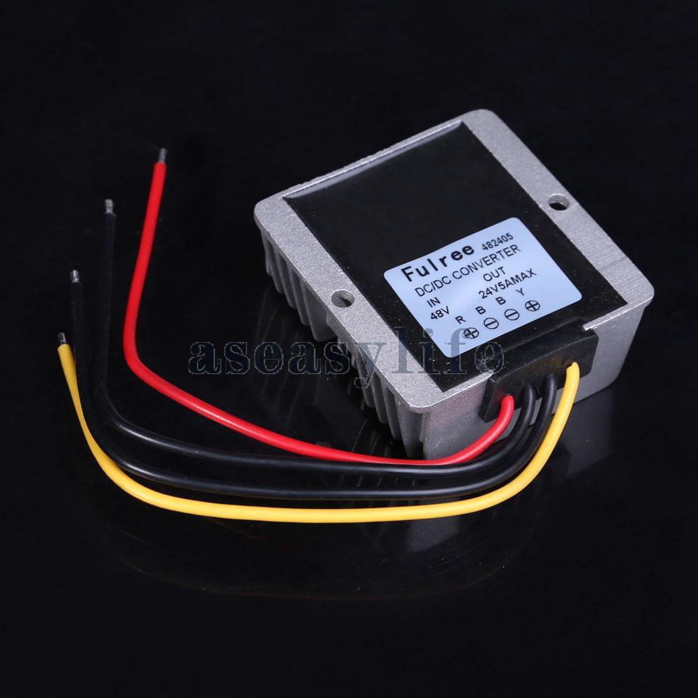 Купить 48В 24В 5А 120w автомобиль регулятор мощности преобразователя ...