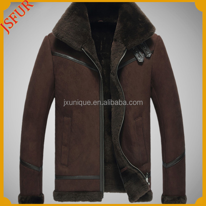 スーパー暖かい羊皮の毛皮の冬のジャケットの革のジャケットの男性問屋・仕入れ・卸・卸売り