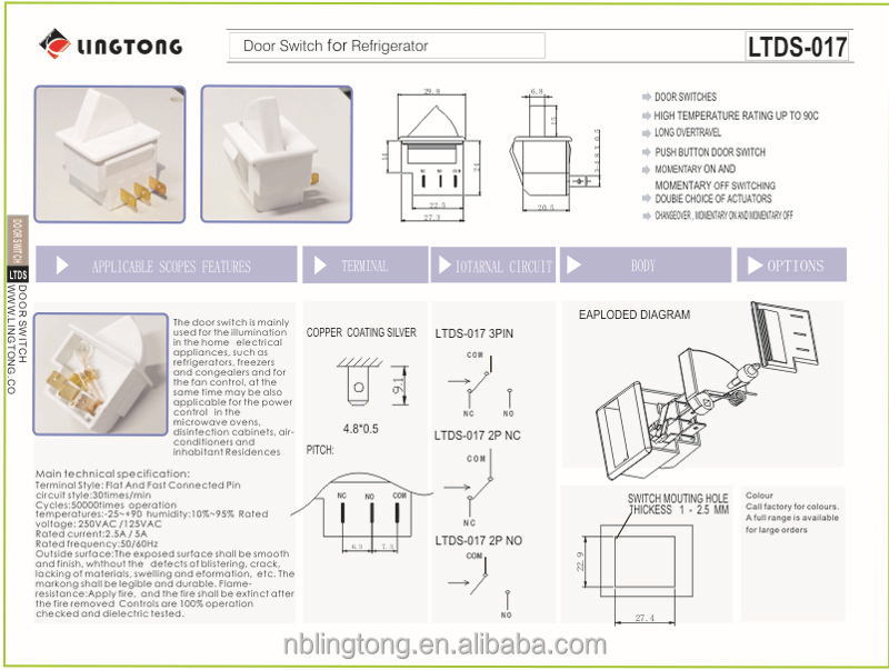 LTDS-017 SPDP SAMSUNG Refrigerator Door Switch仕入れ・メーカー・工場