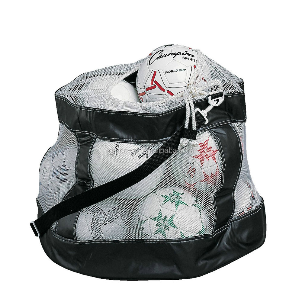 カスタマイズされた折り畳み式ナイロンメッシュショルダートラベルバッグ巾着付きサッカーボール仕入れ・メーカー・工場
