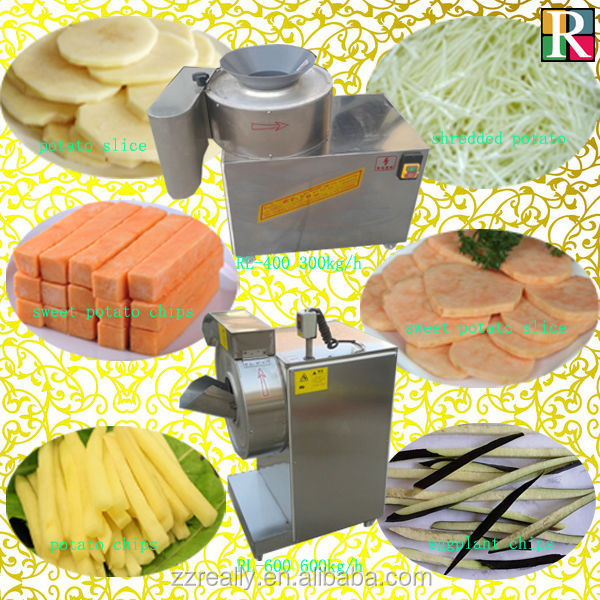 Excellent quality food-grade material 300-600kg/h potato chips slicing machine