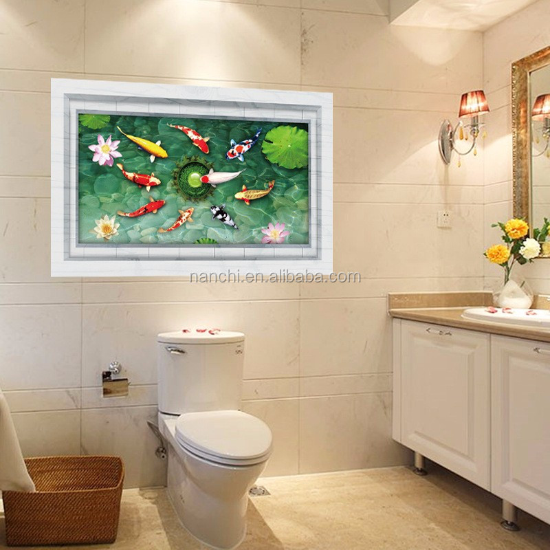 3d boden aufkleber teich fische bad fliesen aufkleber küche ...