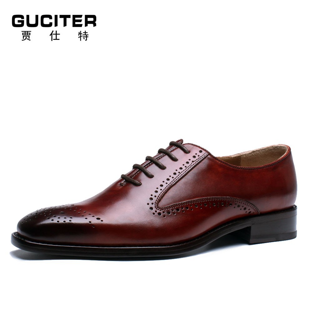 Italian men's leather shoes brush color goodyear welt shoes custom ...