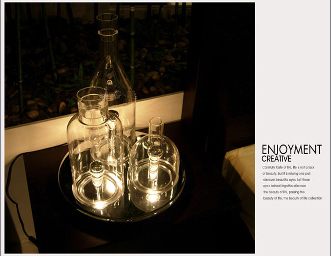 クリエイティブ シンプル な クリア ガラス ランプ シェード現代ワイン ボトル形状テーブル ランプ用resturant の ため の寝室/ コーヒー ショップ仕入れ・メーカー・工場