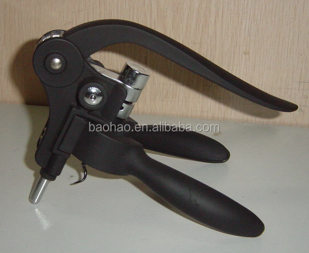 Cheap and hot selling plastic rabbit corkscrew and Red wine opener set with corkscrew and foil cutter