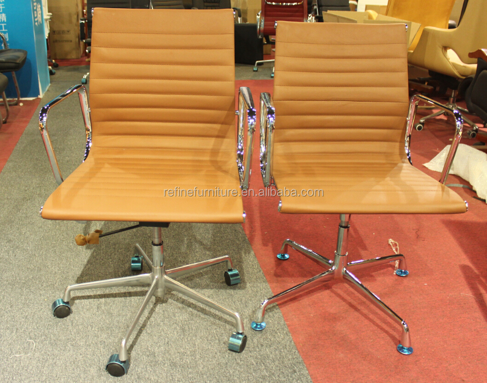 Ea 105 Black Armless Leather Office Chair No Wheels For Conference Room