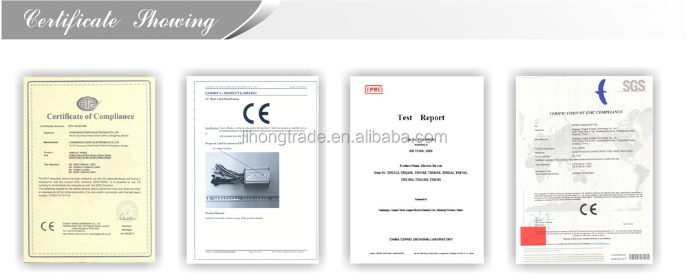 electric bike bicycle certificate 