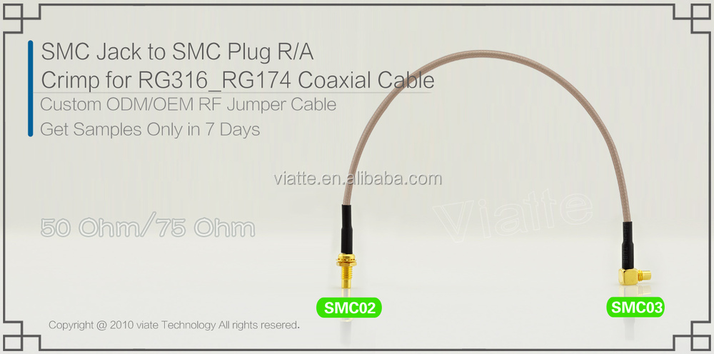 Smcjack/smcにメスジャック/femaler/に圧着力をrg316_rg174用同軸ケーブルのコネクター仕入れ・メーカー・工場