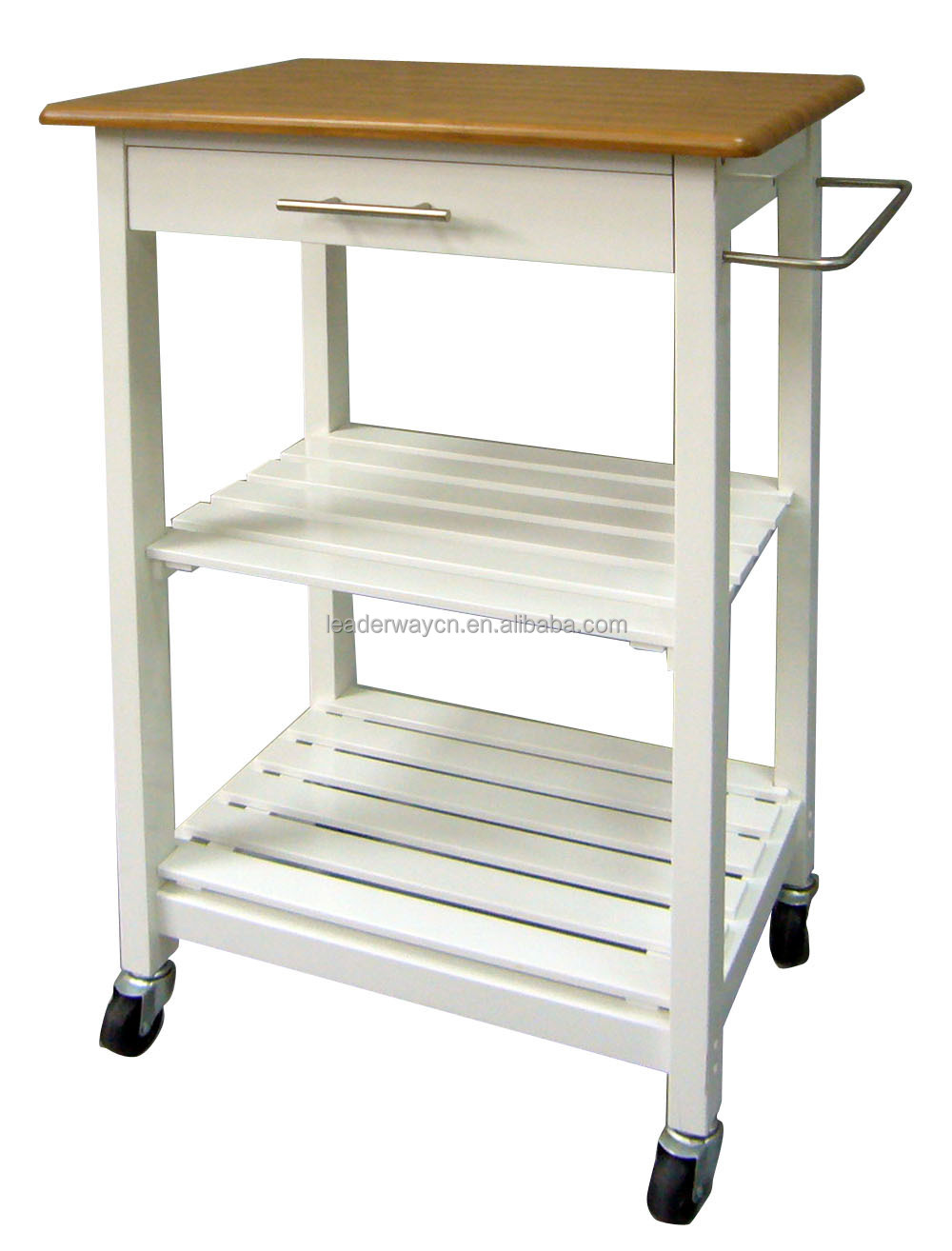 Nieuwe pvc top houten keuken kar/keuken trolley met lade en wiel ... Afstand kledingkast bed