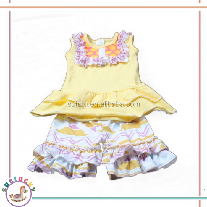 平野デザインスペイン子供夏の服白いトップ紫フリルパンツカーターの赤ちゃん服仕入れ・メーカー・工場