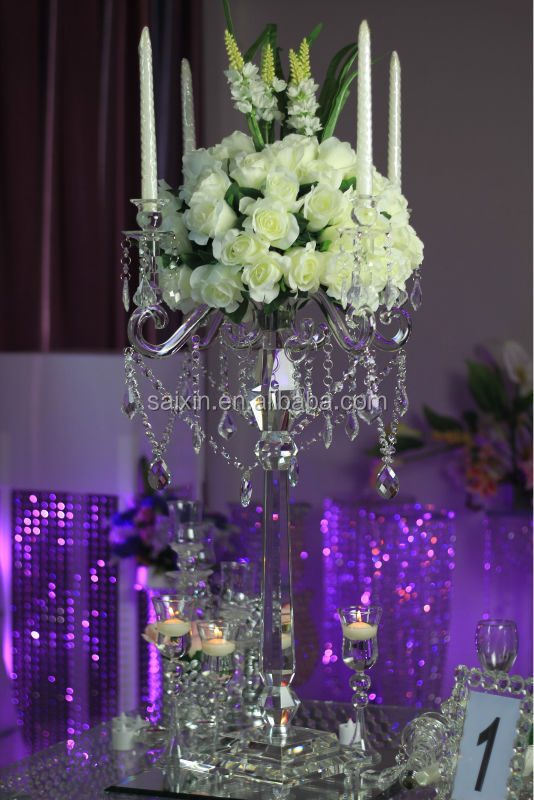 新しい2015結晶の列のための結婚式の装飾金クリスタルの花瓶スタンド仕入れ・メーカー・工場