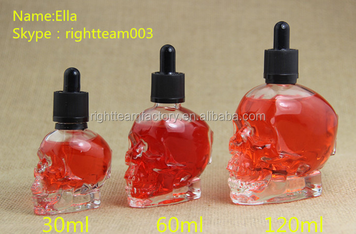 30 ミリリットル赤い ガラス スポイト瓶スカル ガラス瓶パッキング ボックス の ため の e-jucie仕入れ・メーカー・工場