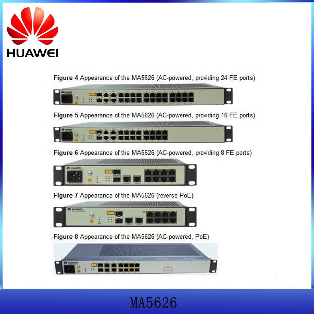 support poe/reverse poe fttx gepon onu huawei mdu ma5626