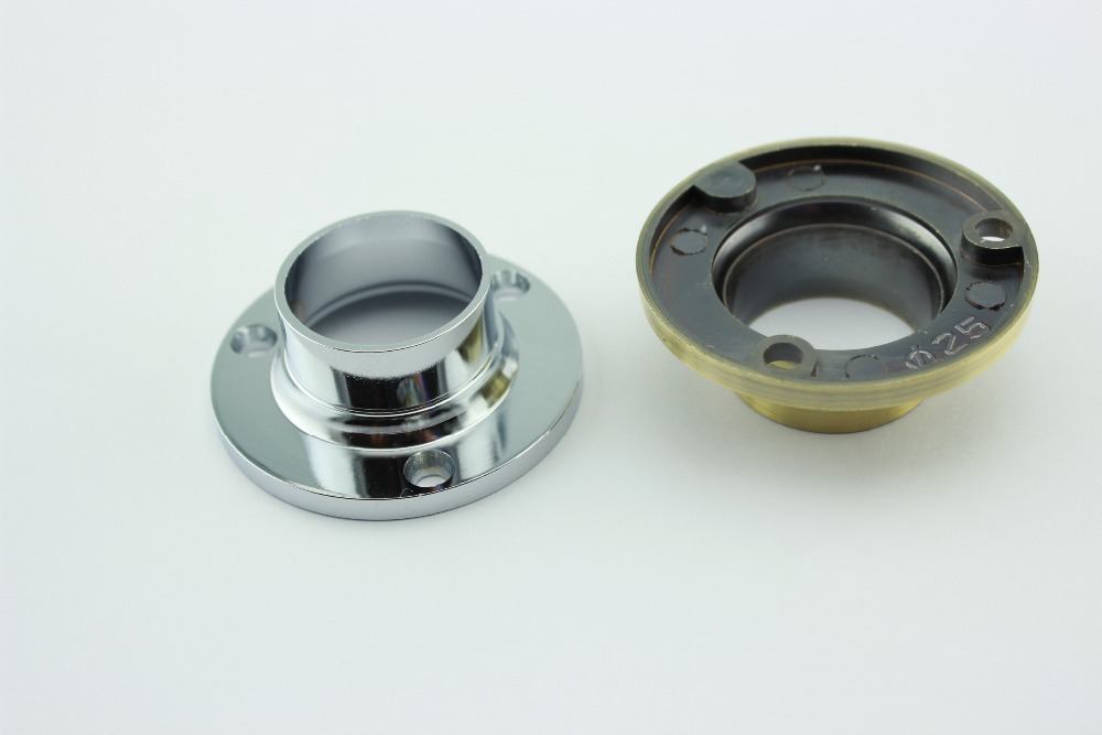 19mm/22mm/25mm diameter Chrome Wardrobe Rail Fitting Aluminium Stainless Steel Flange