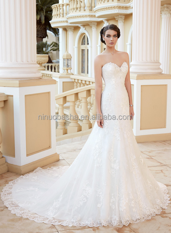 Charming 2015 Lace Mermaid Wedding Dress With Short Sleeve Jacket
