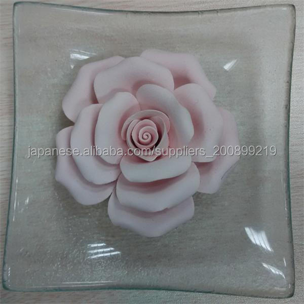 pink ceramic rose aroma flower diffuser with colors customized問屋・仕入れ・卸・卸売り