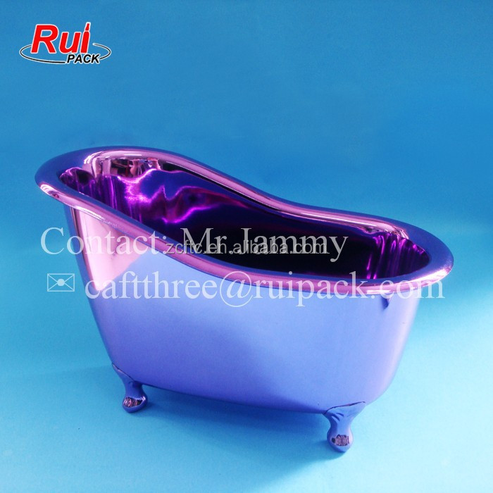 Colorful Metallic Finish Mini Bathtub Storage Container,Plastic Bathtub