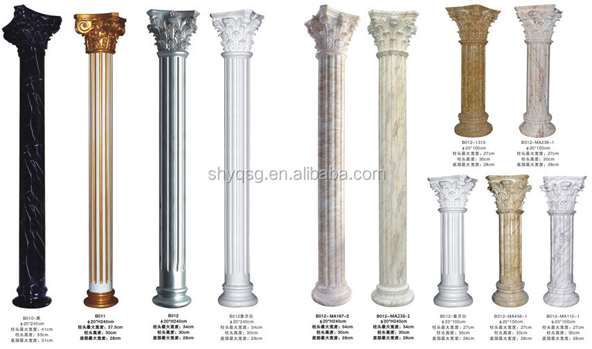 Construction Decoration Materials European Style Resin Roman Pillars