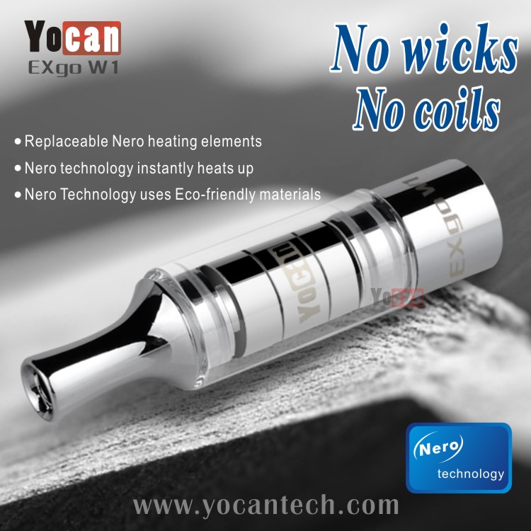 temperature control Yocan Nero technology no wicks no coils EXgo W2 refillable e cigarette