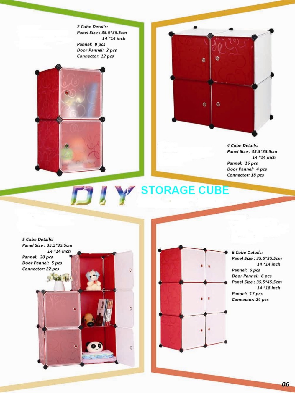 diyプラスチックキューブ3扉付き本棚仕入れ・メーカー・工場