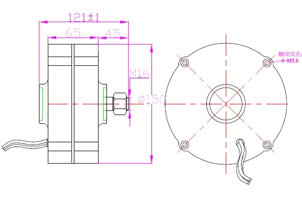 low rpm 100 w 12v/24v DC permanent magnet generator for sale