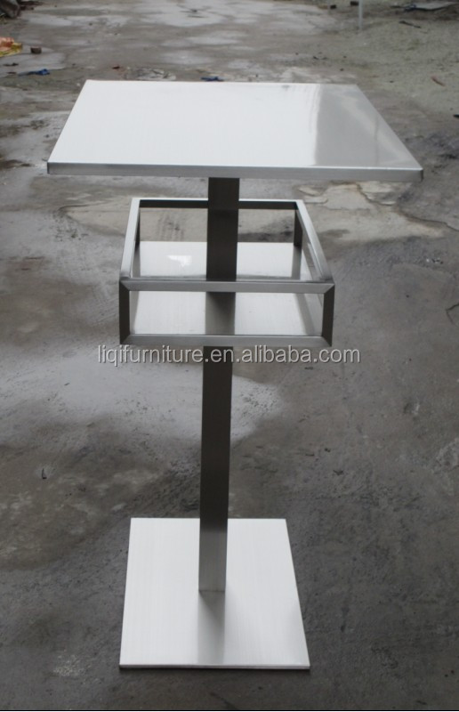 高品質な起毛ステンレス鋼のカクテルバーテーブル二重層lq- bt204b問屋・仕入れ・卸・卸売り