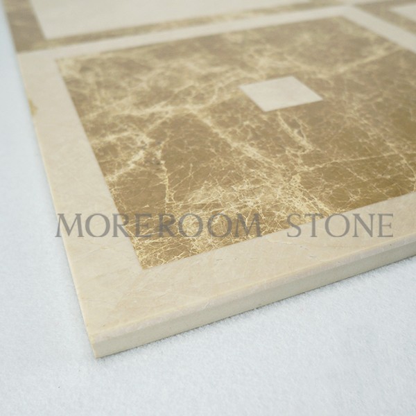 Moreroom Stone Stone Light Emperador Marble Tiles Flooring Medallion Waterjet Artistic Inset Marble Panel-6.jpg