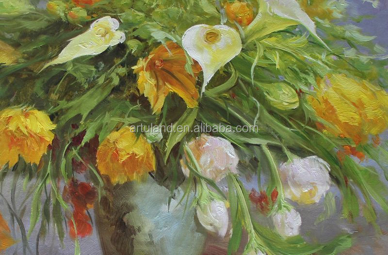 beautiful canvas oil painting flowers in vases