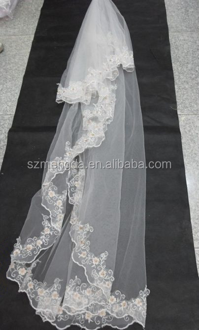 レディース新しい大聖堂の結婚式のベールのレース刺繍ロングveil2014ブライダル問屋・仕入れ・卸・卸売り