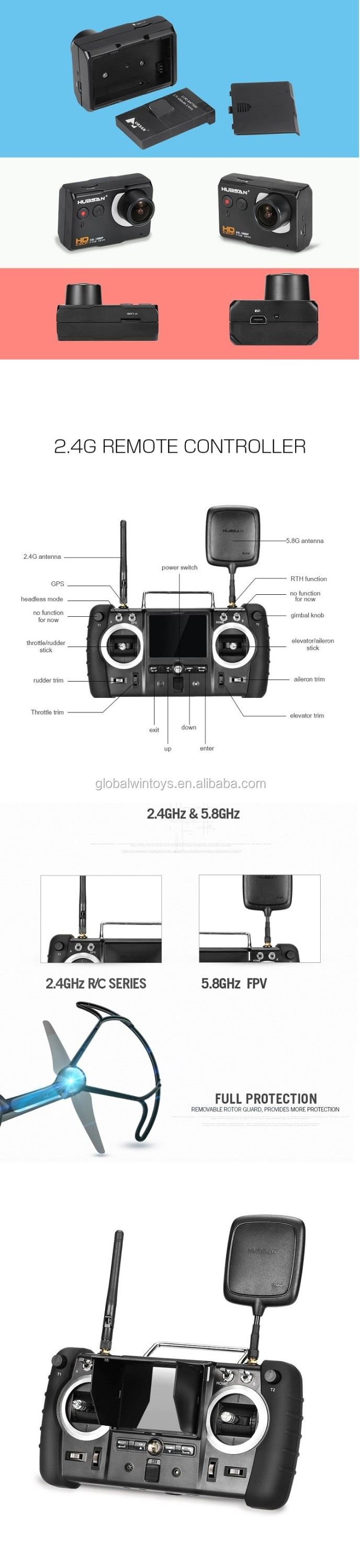 Source Original Hubsan X4 Pro MID Edition 3 Axis Gimbal H109S 5.8G