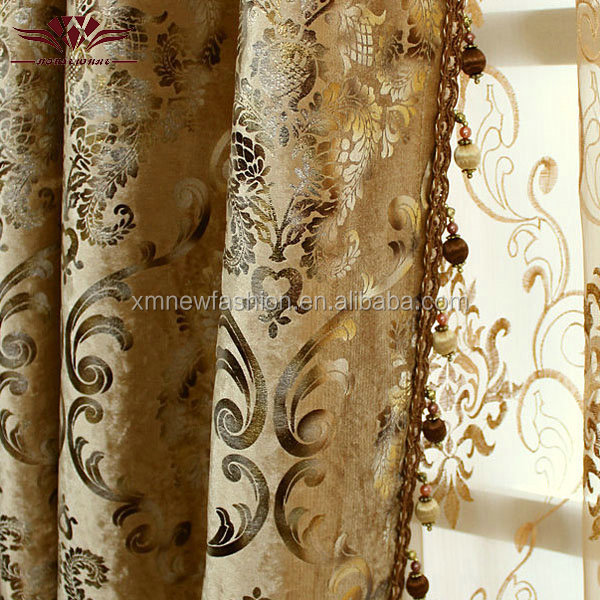 家の装飾のカーテン/デザイン金メッキのビロードのカーテンの生地仕入れ・メーカー・工場