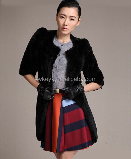 販売のための冬のアウターファッション女性本物の女性のためのrexのウサギの毛皮のコート仕入れ・メーカー・工場